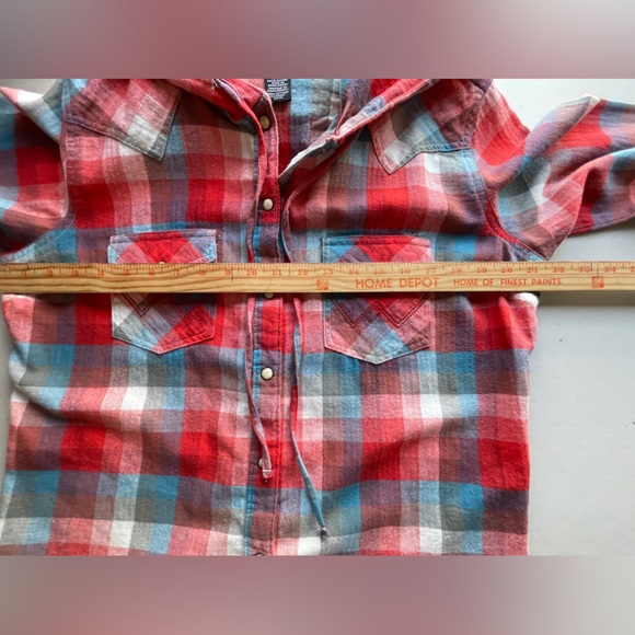 Wrangler Retro Plaid Top With Hood Women’s Large - Picture 7 of 10